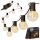 LED dimbare decoratieve lichtslinger voor buiten 25xE12/1W/24/230V 17,5 m IP65 zwart + afstandsbediening