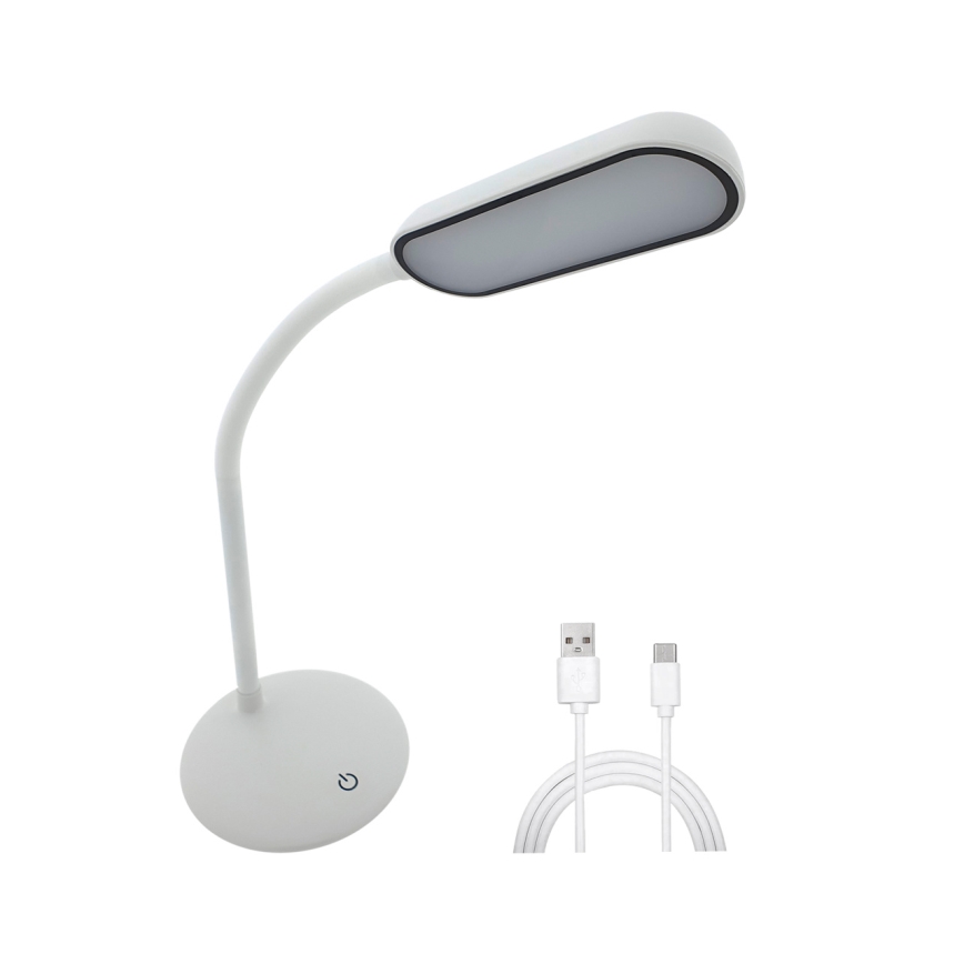 LED Dimbare Touch Flexibele Bureaulamp LED/6W/5V USB 1200 mAh Wit