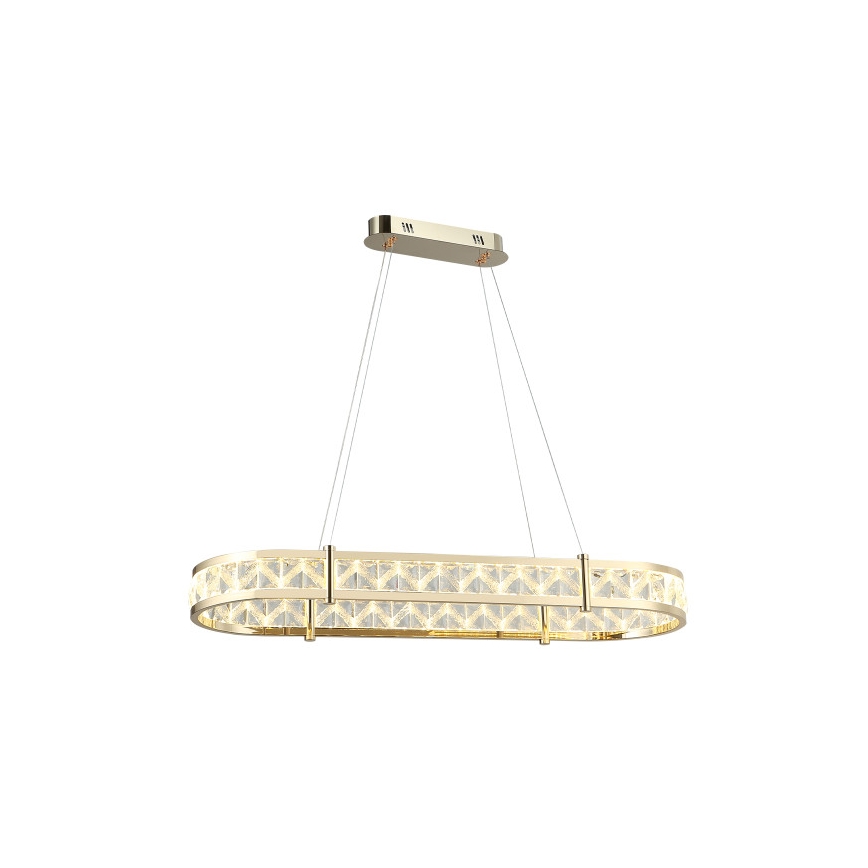 LED dimbare kristallen kroonluchter met ophangkabel ENRIQUE LED/50W//230V 3000-6000K + afstandsbediening