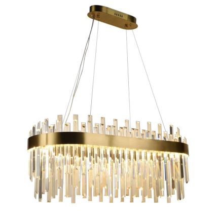 LED dimbare kristallen hanglamp aan kabel LED/100W/230V 3000-6500K goud + afstandsbediening