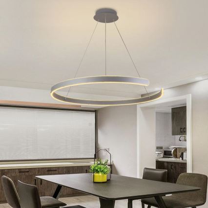 LED dimbare hanglamp aan kabel LED/100W/230V 3000-6500K Ø 80 cm + afstandsbediening