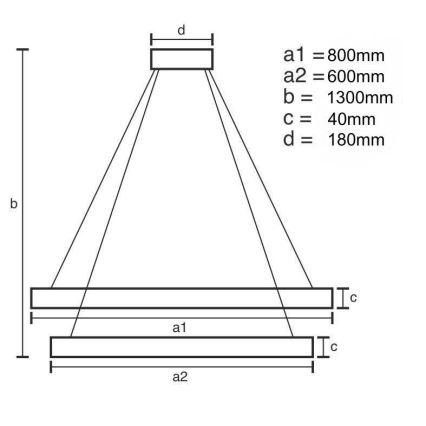LED Dimbare hanglamp aan kabel LED/100W/230V 3000-6500K + afstandsbediening