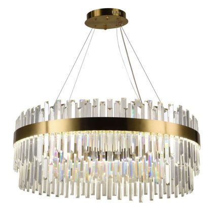 LED dimbare kristallen hanglamp aan kabel LED/110W/230V 3000-6500K goud + afstandsbediening