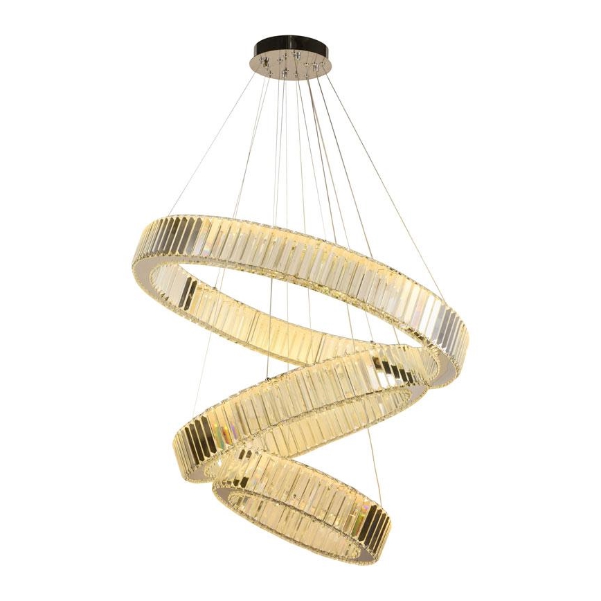 LED dimbare kristallen hanglamp aan kabel LED/115W/230V 3000-6500K glanzend chroom + afstandsbediening