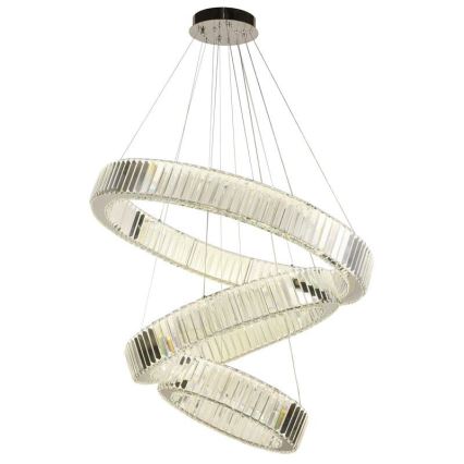 LED dimbare kristallen hanglamp aan kabel LED/115W/230V 3000-6500K glanzend chroom + afstandsbediening