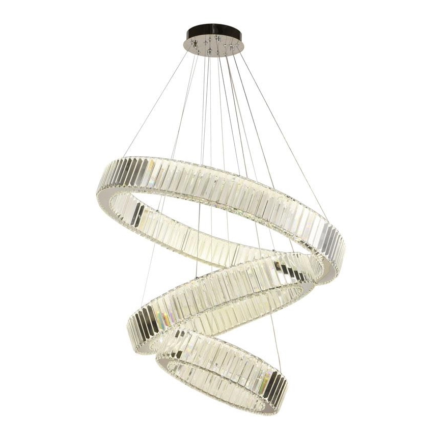 LED dimbare kristallen hanglamp aan kabel LED/115W/230V 3000-6500K glanzend chroom + afstandsbediening