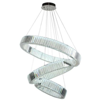 LED dimbare kristallen hanglamp aan kabel LED/115W/230V 3000-6500K glanzend chroom + afstandsbediening