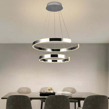 LED Dimbare hanglamp aan kabel LED/120W/230V 3000-6500K Ø 60 cm + afstandsbediening