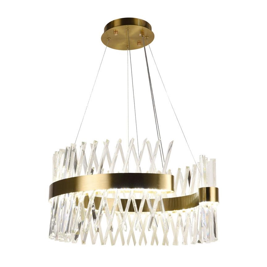 LED dimbare kristallen hanglamp aan kabel LED/130W/230V 3000-6500K goud + afstandsbediening