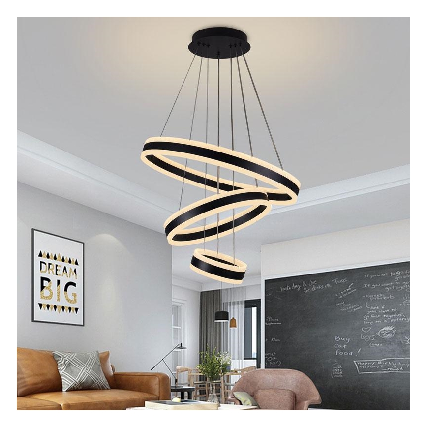 LED dimbare hanglamp aan kabel LED/165W/230V 3000-6500K Ø 60 cm + afstandsbediening