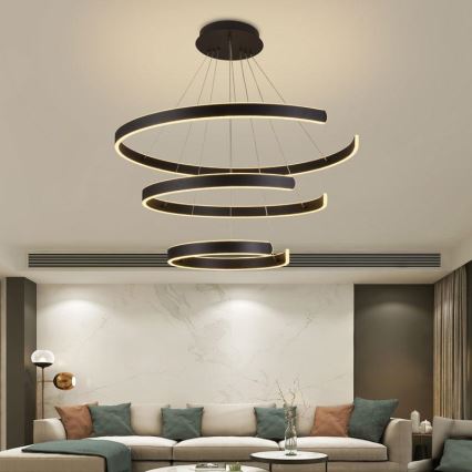 LED dimbare hanglamp aan kabel LED/220W/230V 3000-6500K Ø 80 cm + afstandsbediening