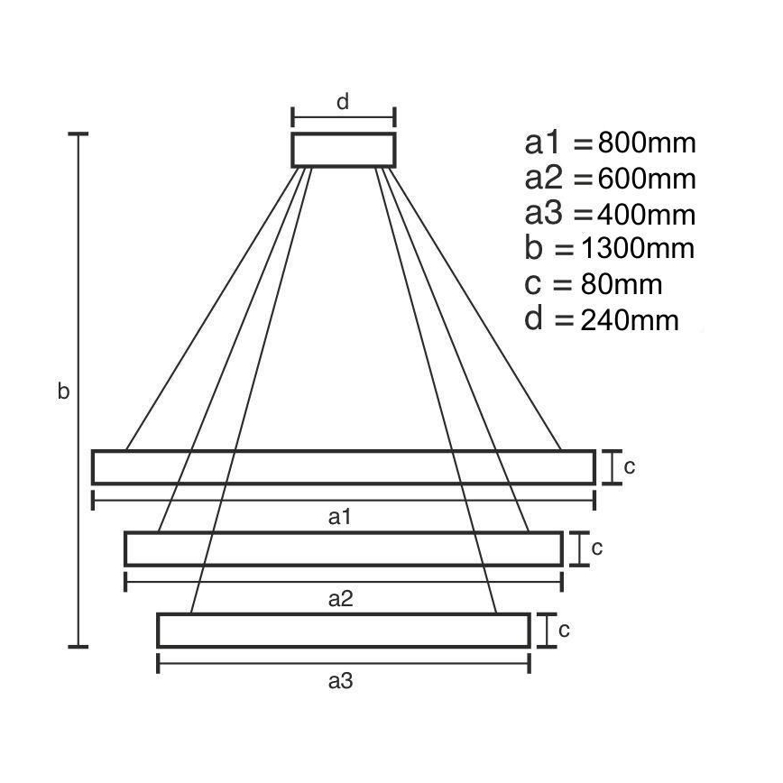 LED dimbare hanglamp aan kabel LED/240W/230V 3000-6500K Ø 80 cm + afstandsbediening