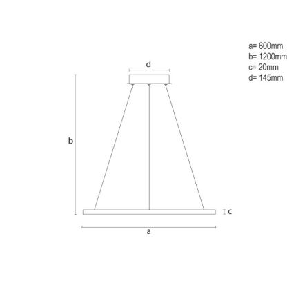 Dimbare LED-hanglamp aan kabel LED/32W/230V 3000-6500K Ø 60 cm + afstandsbediening