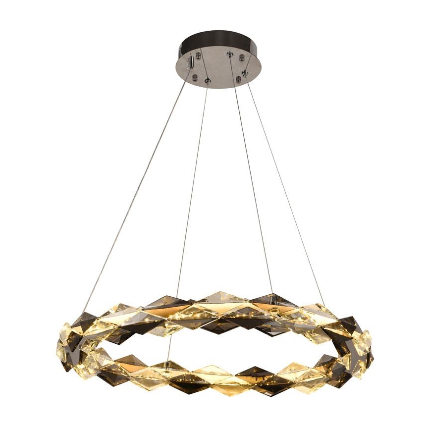 LED dimbare kristallen hanglamp aan kabel LED/40W/230V 3000-6500K glanzend chroom + afstandsbediening
