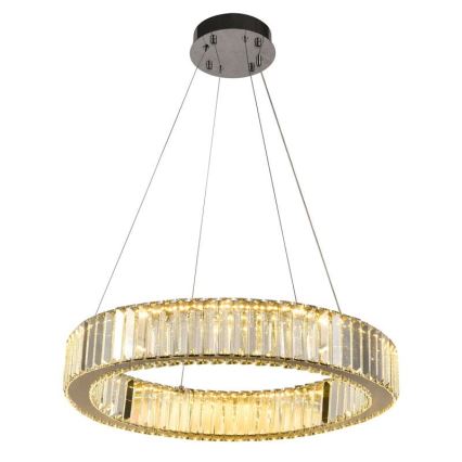 LED dimbare kristallen hanglamp aan kabel LED/40W/230V 3000-6500K glanzend chroom + afstandsbediening