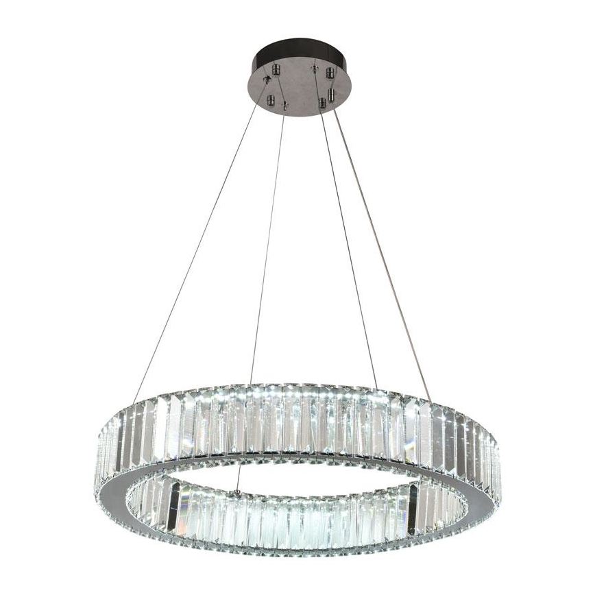 LED dimbare kristallen hanglamp aan kabel LED/40W/230V 3000-6500K glanzend chroom + afstandsbediening