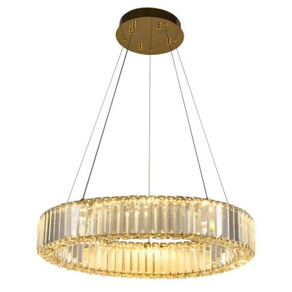 LED dimbare kristallen hanglamp aan kabel LED/40W/230V 3000-6500K chroom/goud + afstandsbediening