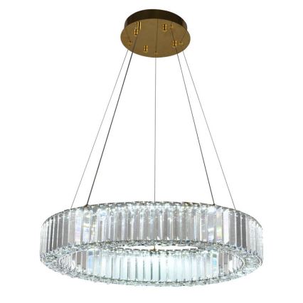 LED dimbare kristallen hanglamp aan kabel LED/40W/230V 3000-6500K chroom/goud + afstandsbediening