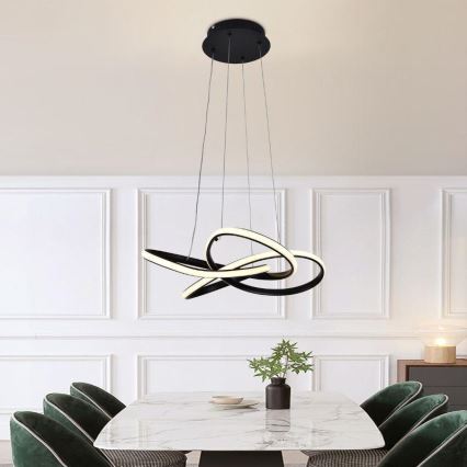 LED Dimbare hanglamp aan kabel LED/40W/230V 3000-6500K Ø 48 cm zwart + afstandsbediening