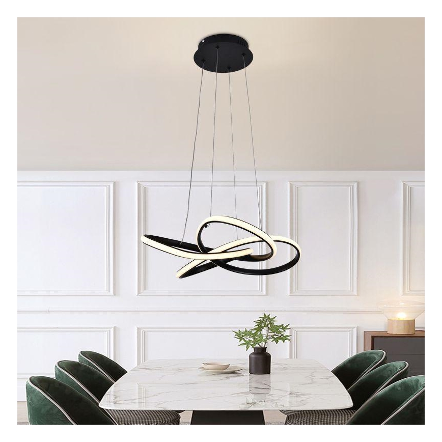 LED Dimbare hanglamp aan kabel LED/40W/230V 3000-6500K Ø 48 cm zwart + afstandsbediening