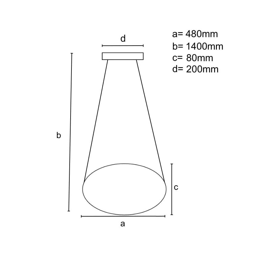 LED Dimbare hanglamp aan kabel LED/40W/230V 3000-6500K Ø 48 cm zwart + afstandsbediening