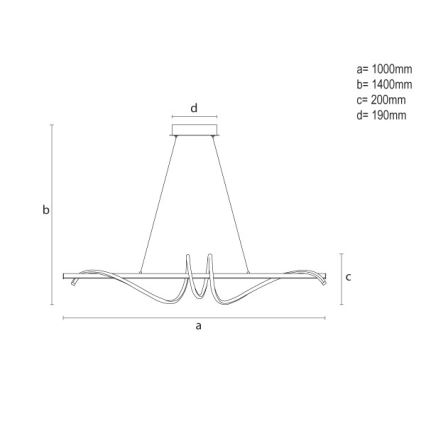 LED dimbare hanglamp aan kabel LED/50W/230V 3000-6500K 100 cm + afstandsbediening