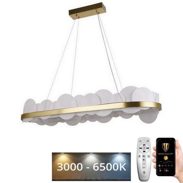 LED Dimbare hanglamp aan kabel LED/50W/230V 3000-6500K goud + afstandsbediening