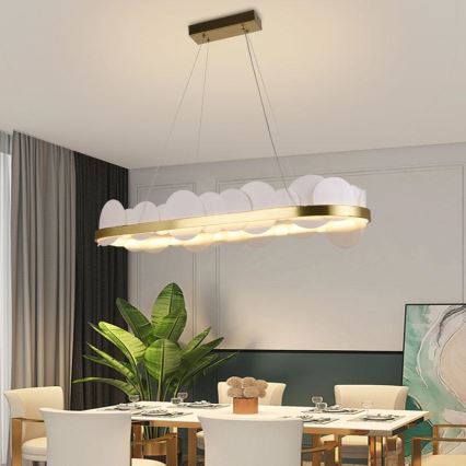 LED Dimbare hanglamp aan kabel LED/50W/230V 3000-6500K goud + afstandsbediening