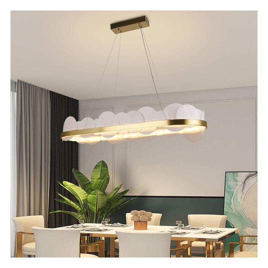 LED Dimbare hanglamp aan kabel LED/50W/230V 3000-6500K goud + afstandsbediening