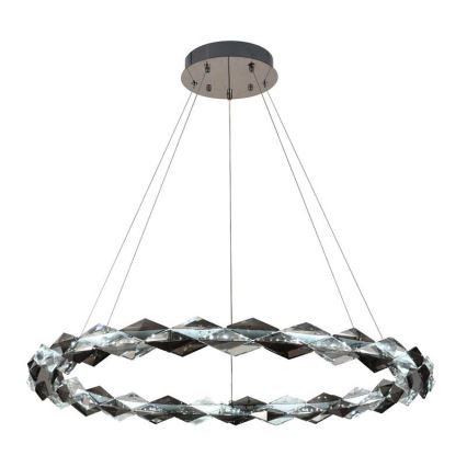 LED dimbare kristallen hanglamp aan kabel LED/55W/230V 3000-6500K glanzend chroom + afstandsbediening