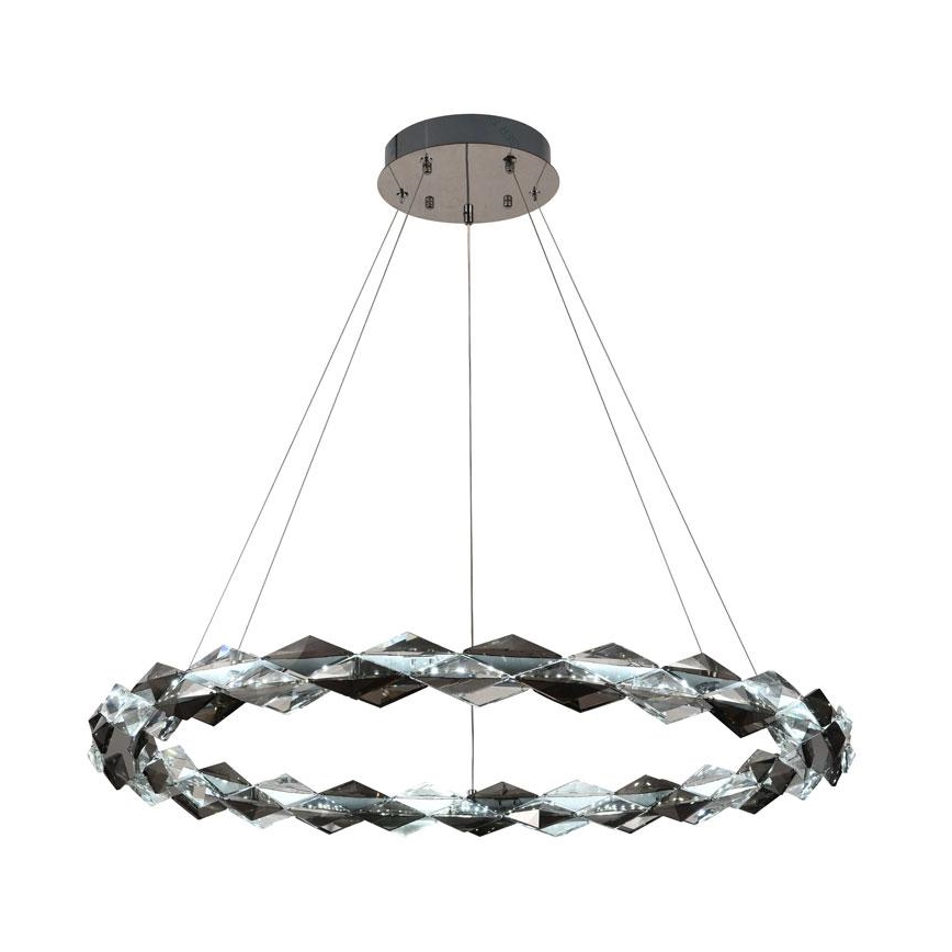 LED dimbare kristallen hanglamp aan kabel LED/55W/230V 3000-6500K glanzend chroom + afstandsbediening