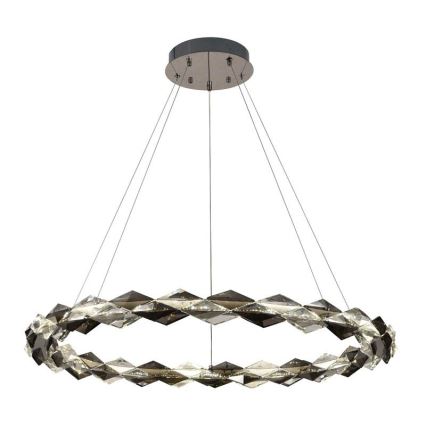 LED dimbare kristallen hanglamp aan kabel LED/55W/230V 3000-6500K glanzend chroom + afstandsbediening