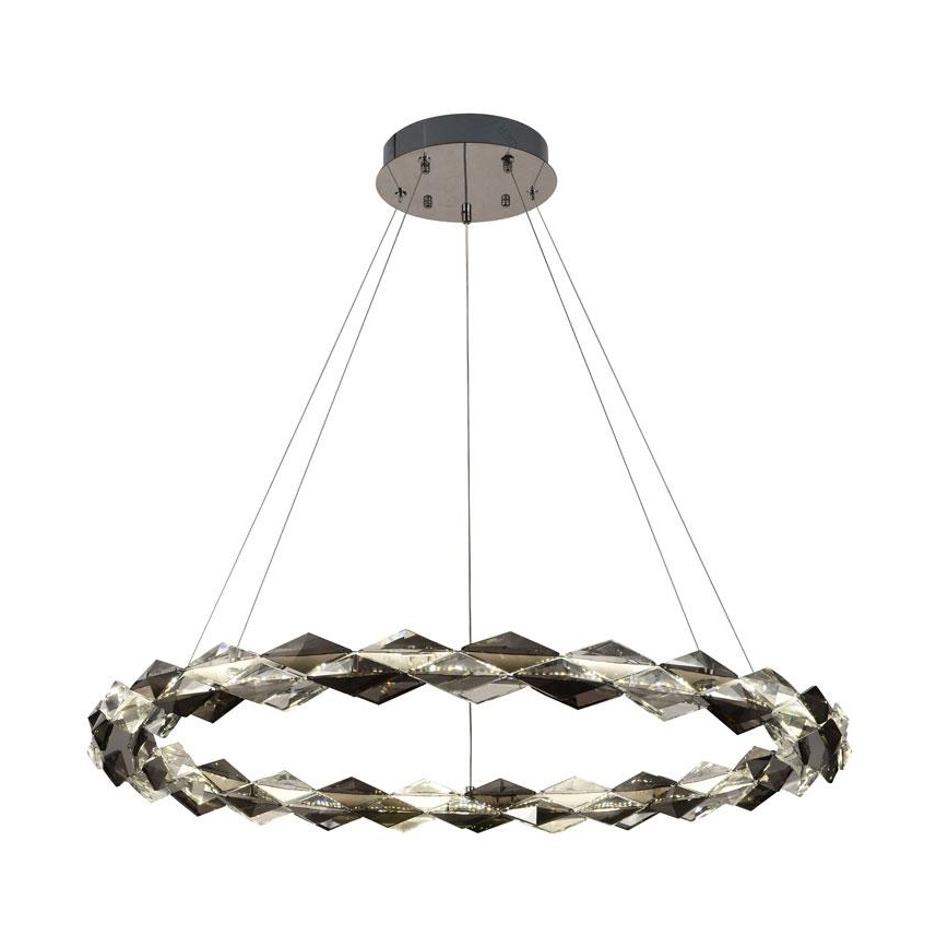LED dimbare kristallen hanglamp aan kabel LED/55W/230V 3000-6500K glanzend chroom + afstandsbediening