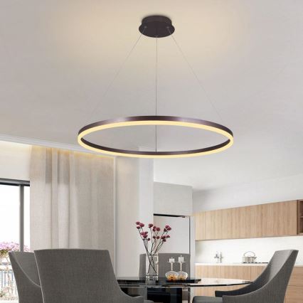 LED dimbare hanglamp aan kabel LED/55W/230V 3000-6500K Ø 80 cm + afstandsbediening