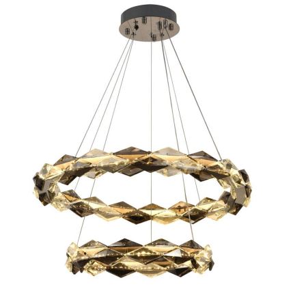 LED dimbare kristallen hanglamp aan kabel LED/65W/230V 3000-6500K glanzend chroom + afstandsbediening
