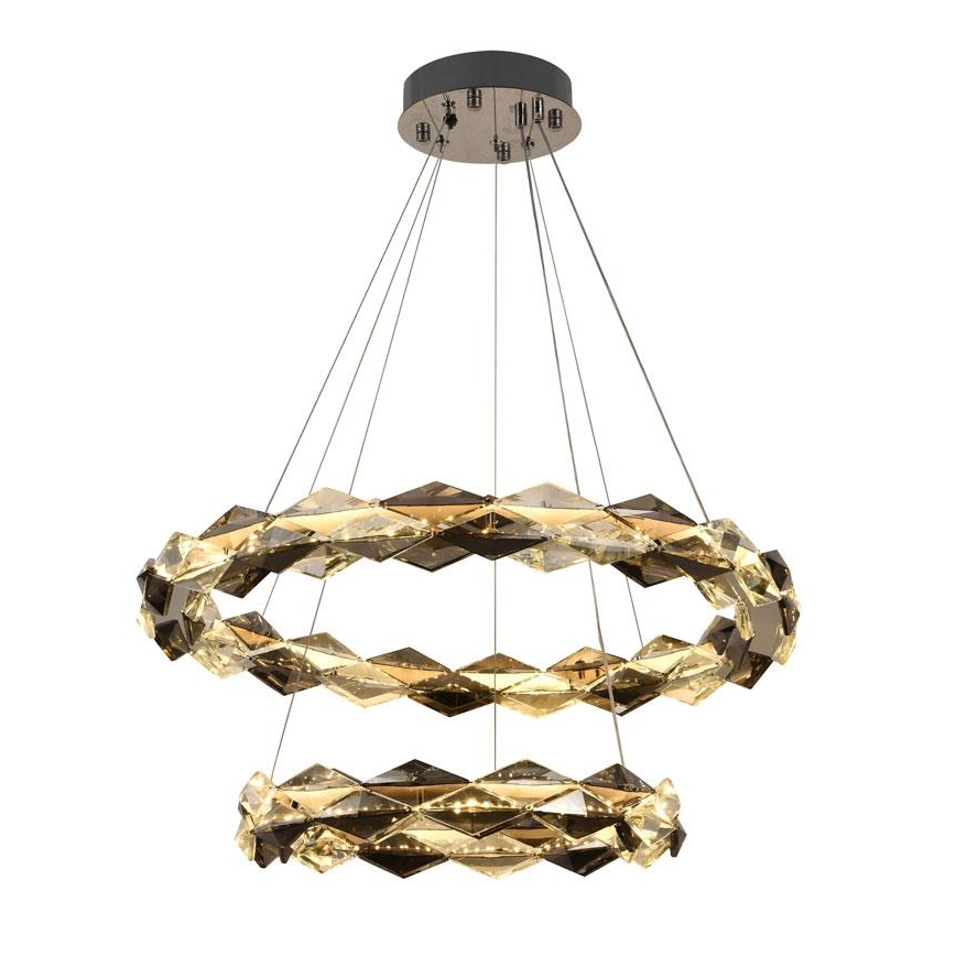 LED dimbare kristallen hanglamp aan kabel LED/65W/230V 3000-6500K glanzend chroom + afstandsbediening