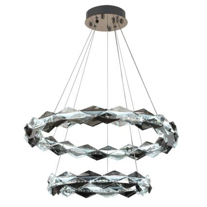 LED dimbare kristallen hanglamp aan kabel LED/65W/230V 3000-6500K glanzend chroom + afstandsbediening