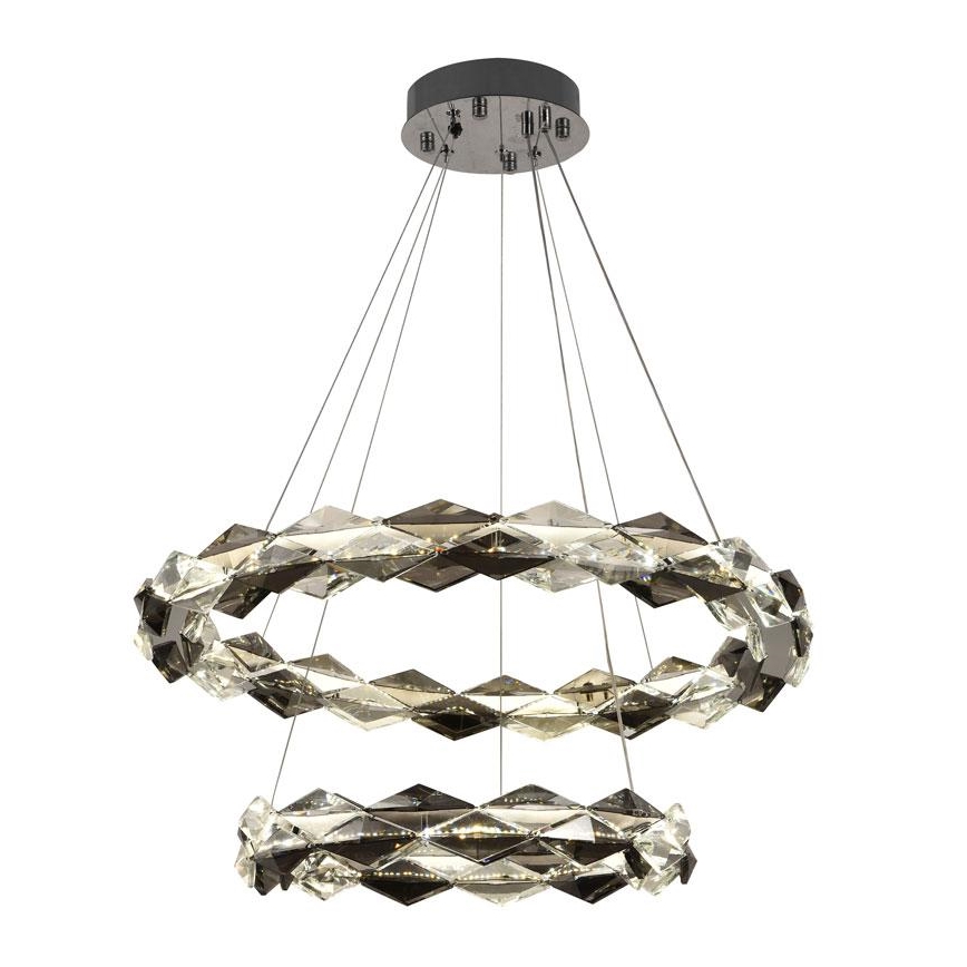 LED dimbare kristallen hanglamp aan kabel LED/65W/230V 3000-6500K glanzend chroom + afstandsbediening