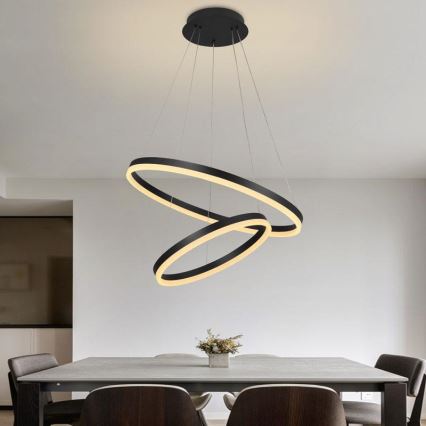 LED dimbare hanglamp aan kabel LED/70W/230V 3000-6500K Ø 60 cm + afstandsbediening