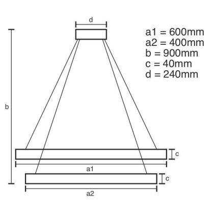 LED dimbare hanglamp aan kabel LED/70W/230V 3000-6500K Ø 60 cm + afstandsbediening