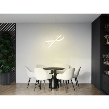 LED Dimbare hanglamp aan kabel LED/70W/230V 3000-6500K Ø 55 cm wit + afstandsbediening