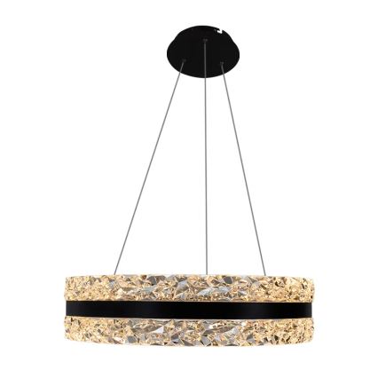 LED dimbare kristallen hanglamp aan kabel LED/80W/230V 3000-6500K zwart + afstandsbediening