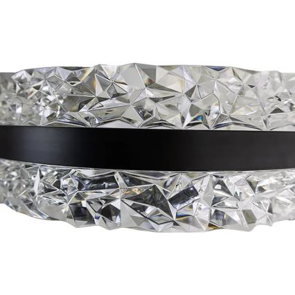 LED dimbare kristallen hanglamp aan kabel LED/80W/230V 3000-6500K zwart + afstandsbediening