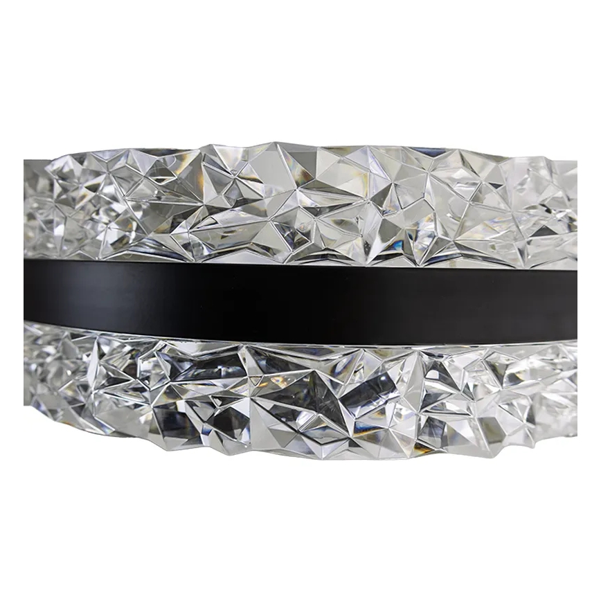 LED dimbare kristallen hanglamp aan kabel LED/80W/230V 3000-6500K zwart + afstandsbediening