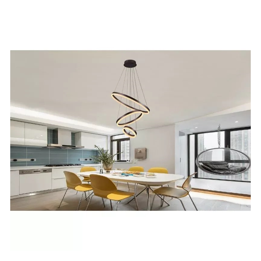 LED dimbare hanglamp aan kabel LED/85W/230V 3000-6500K Ø 60 cm + afstandsbediening