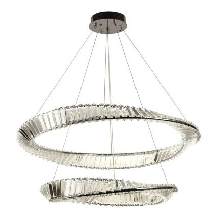 LED dimbare kristallen hanglamp aan kabel LED/90W/230V 3000-6500K glanzend chroom + afstandsbediening
