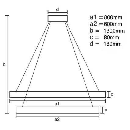 LED dimbare kristallen hanglamp aan kabel LED/90W/230V 3000-6500K goud/chroom + afstandsbediening