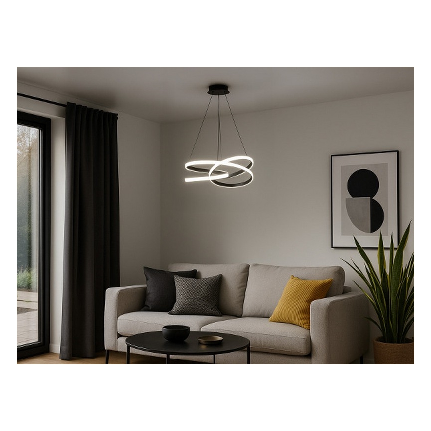LED dimbare pendellamp aan kabel LED/90W/230V 3000–6500K Ø 47 cm + afstandsbediening