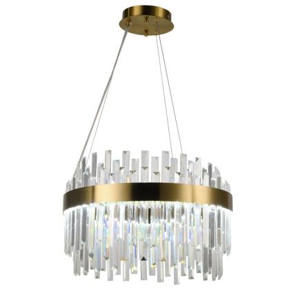 LED dimbare kristallen hanglamp aan kabel LED/70W/230V 3000-6500K goud + afstandsbediening