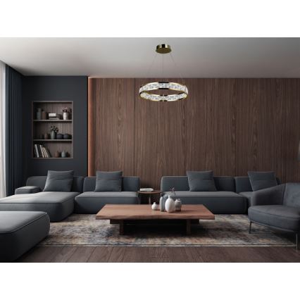 LED-dimbare kristallen kroonluchter aan kabel ENRIQUE LED/40W//230V 3000-6000K Ø 60 cm + afstandsbediening